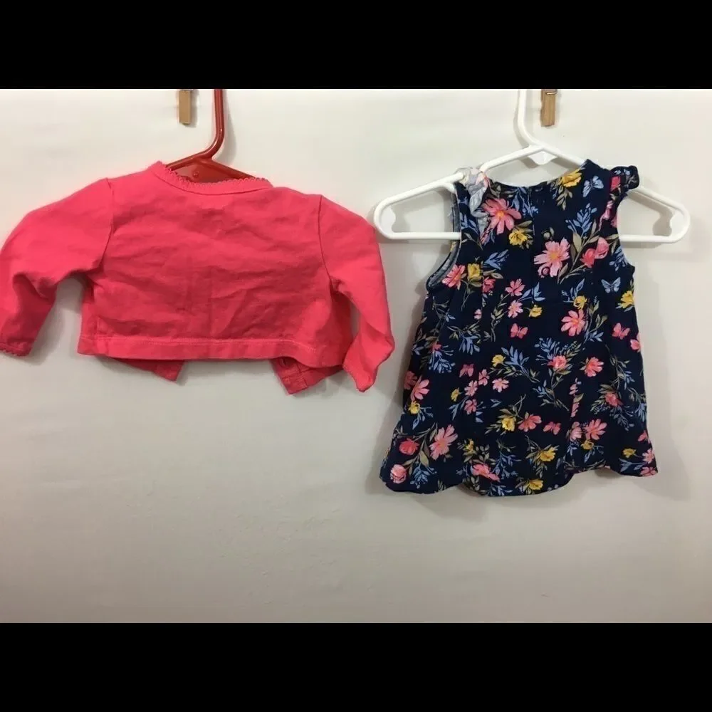 2 Pieces Carter Girls Dress With Cardigan 3 mo NWOT